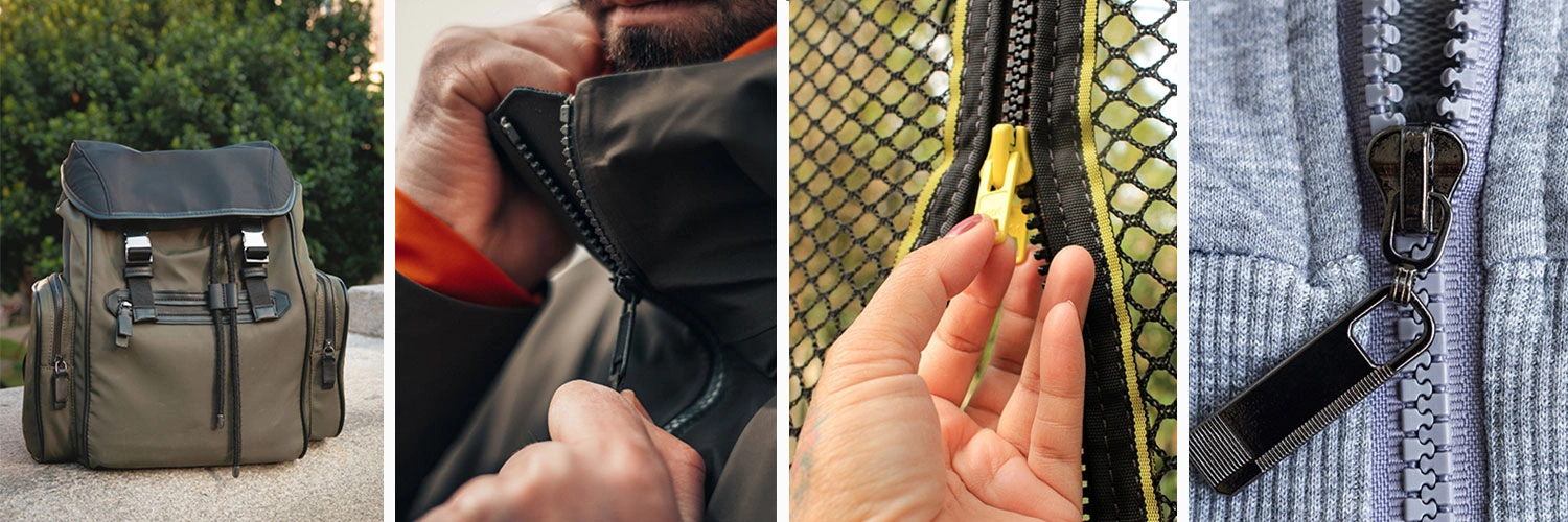 Application of Resin Zippers Application of Nylon Zippers