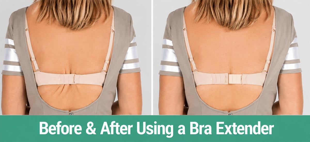 32mm two-hook black bra back extender