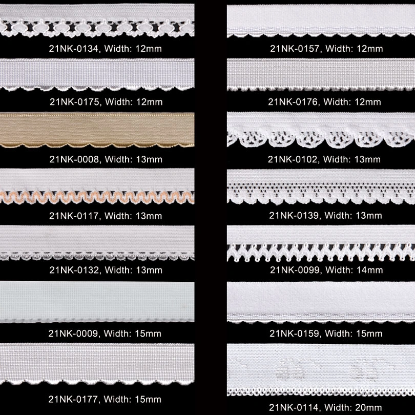 Bordure élastique Dentelle 10mm - Lot 4m (2m Par Couleur), élasthanne, Pour Lingerie Et Couture (DIY PARK)