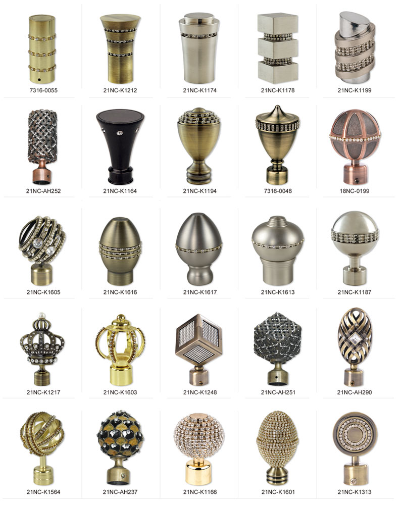 metal curtain finials