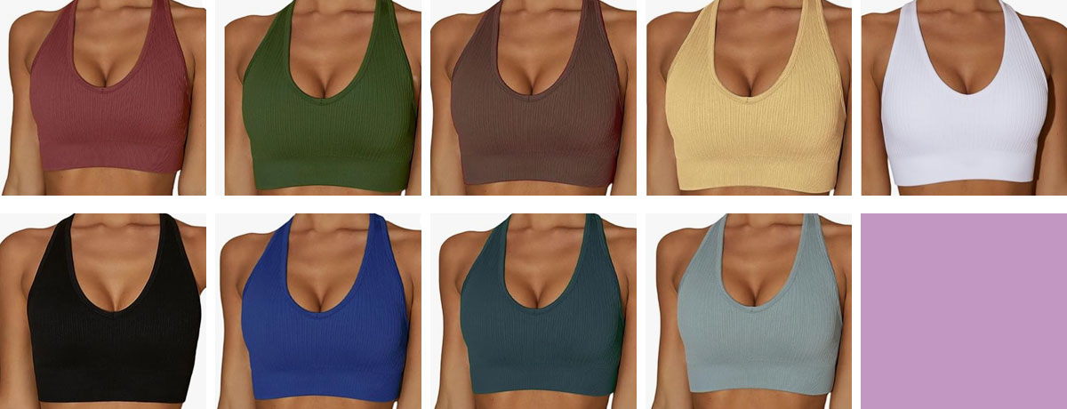 Ribbed sports bra colors