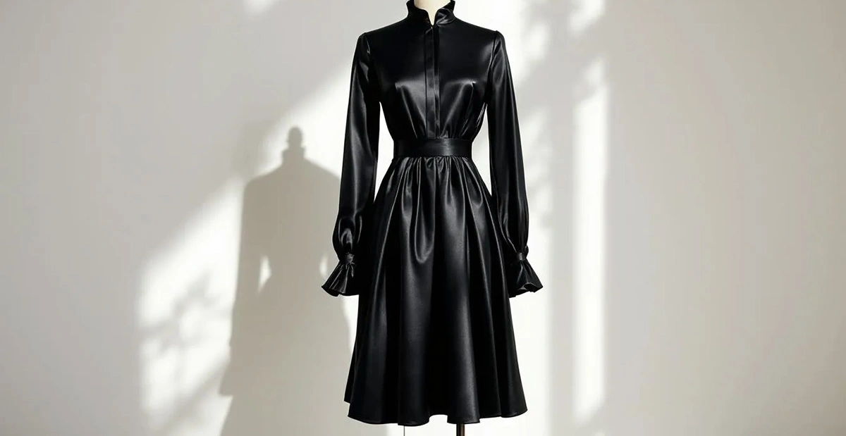 black silk taffeta fabric 4