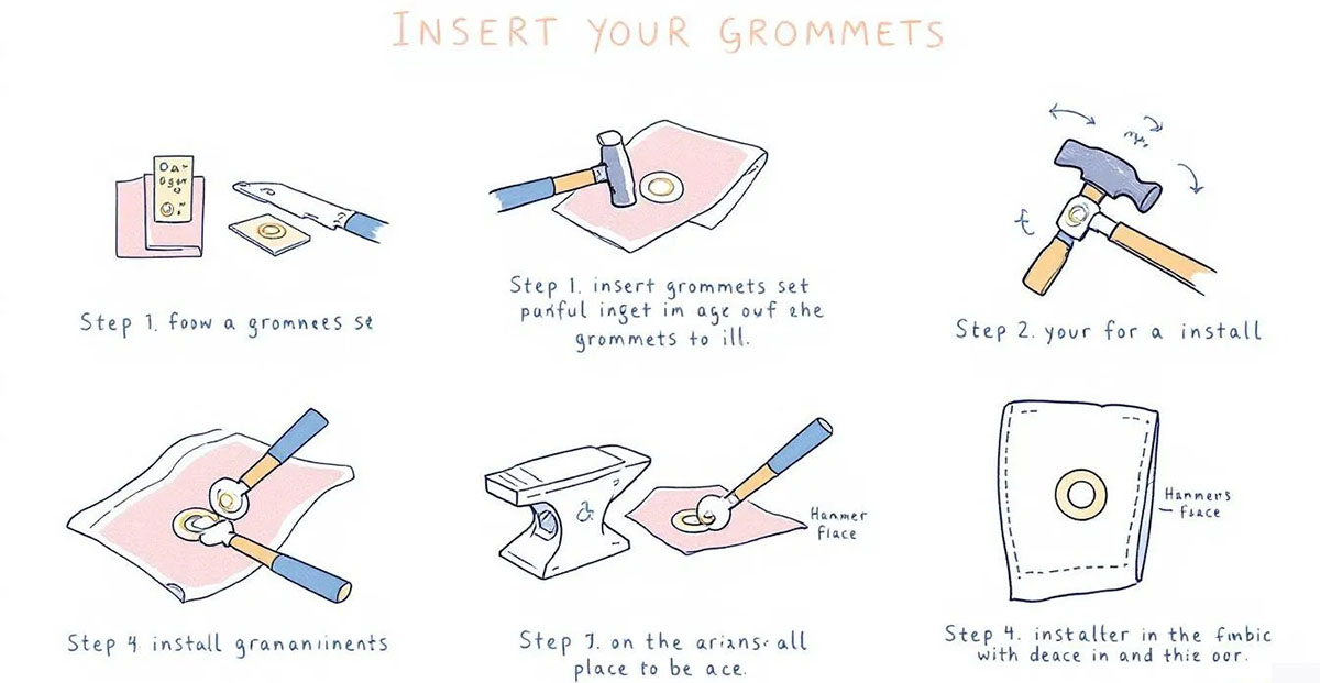 how to put grommet in fabric 4