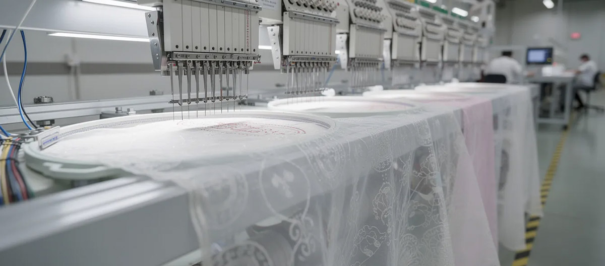 sheer fabric with embroidery 5