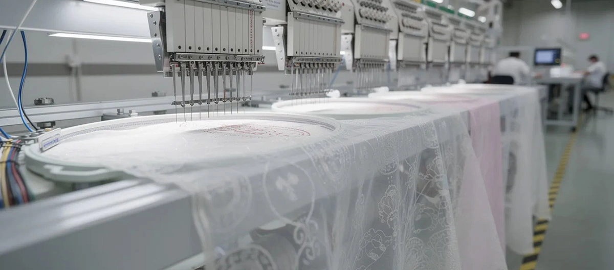 sheer fabric with embroidery 5