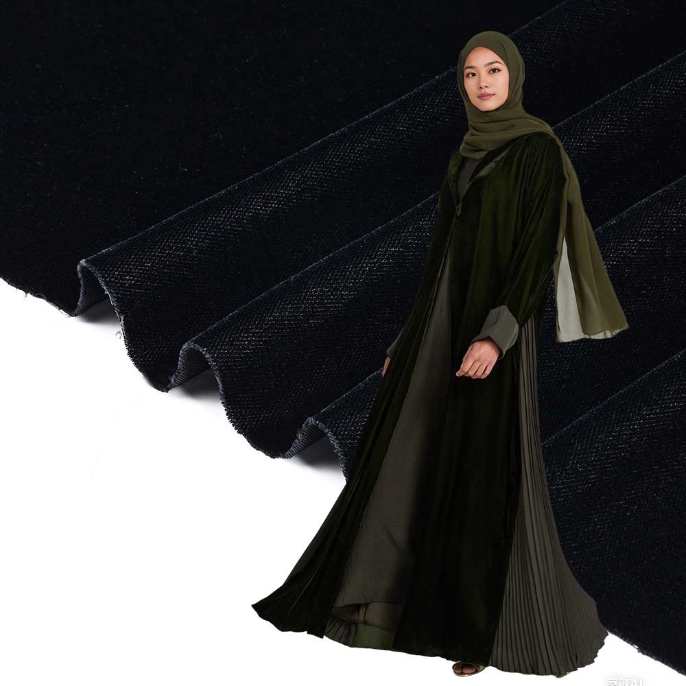 micro velvet 9000 in black for abaya