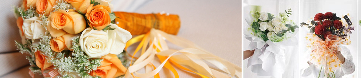 Eco-friendly gift wrapping and floral papers in rolls and sheets