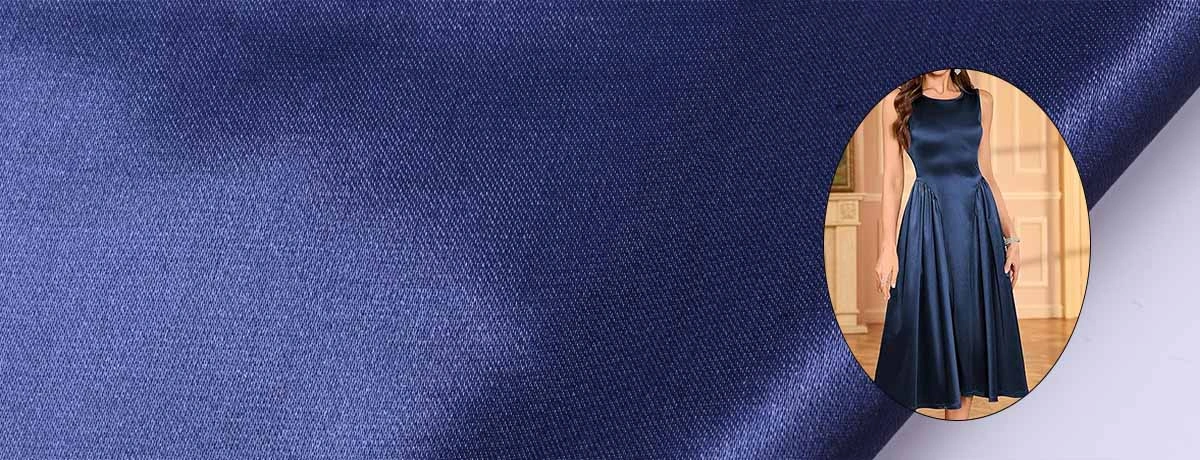 best satin fabric for dress Ocean Blue Duchesse Satin