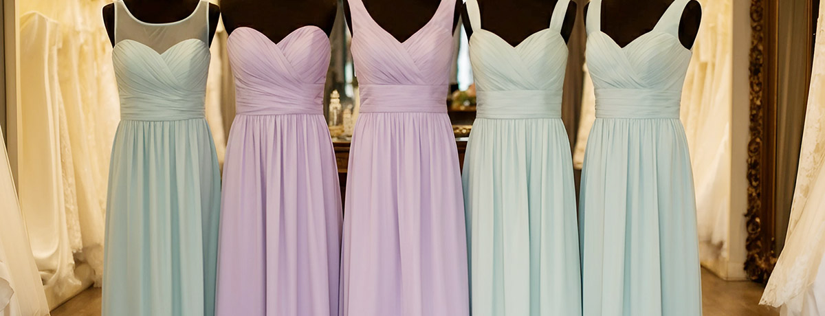 Vestidos de dama de honor de chiffon con tirantes finos Lavanda Tallas Grandes main image 0