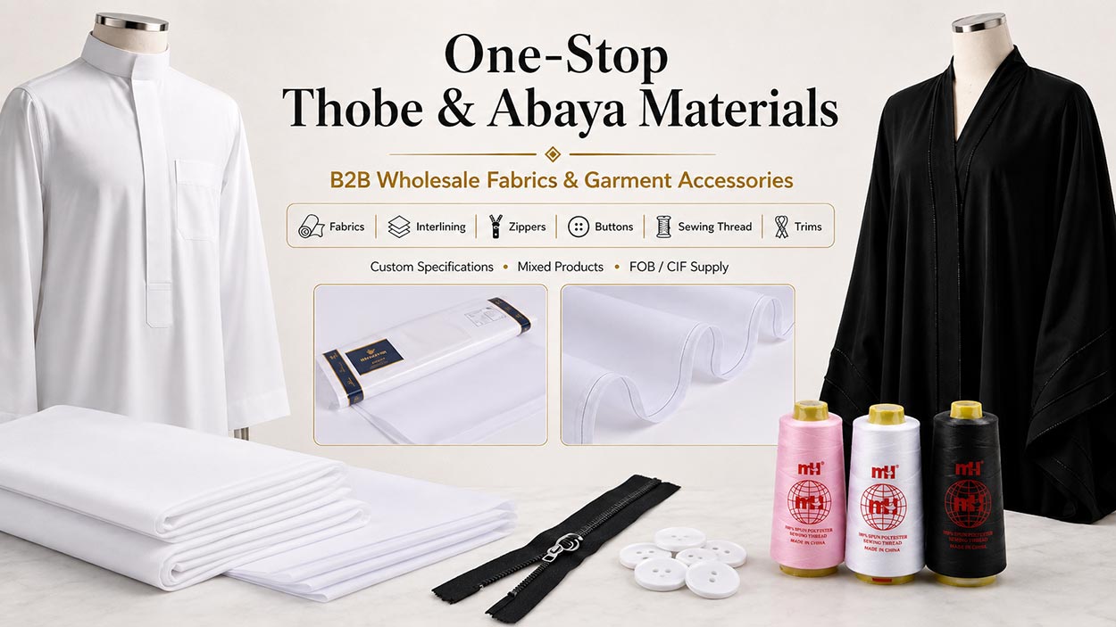 one-stop supplier for thobe abaya fabric accessories
