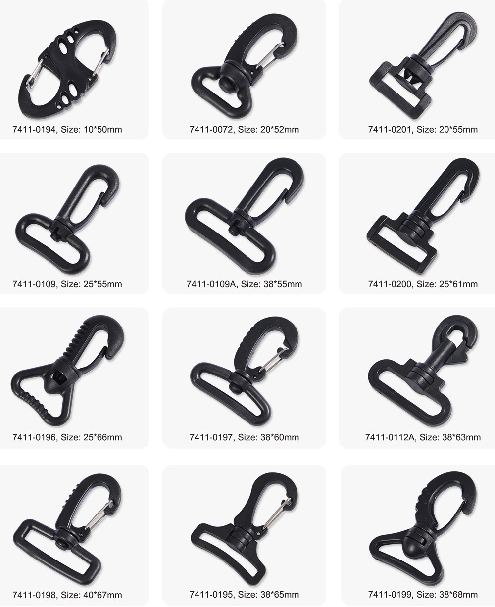 25*42mm Plastic/Metal Swivel Snap Hook Clip Bag Belt Strap Backpack Cord  Buckle