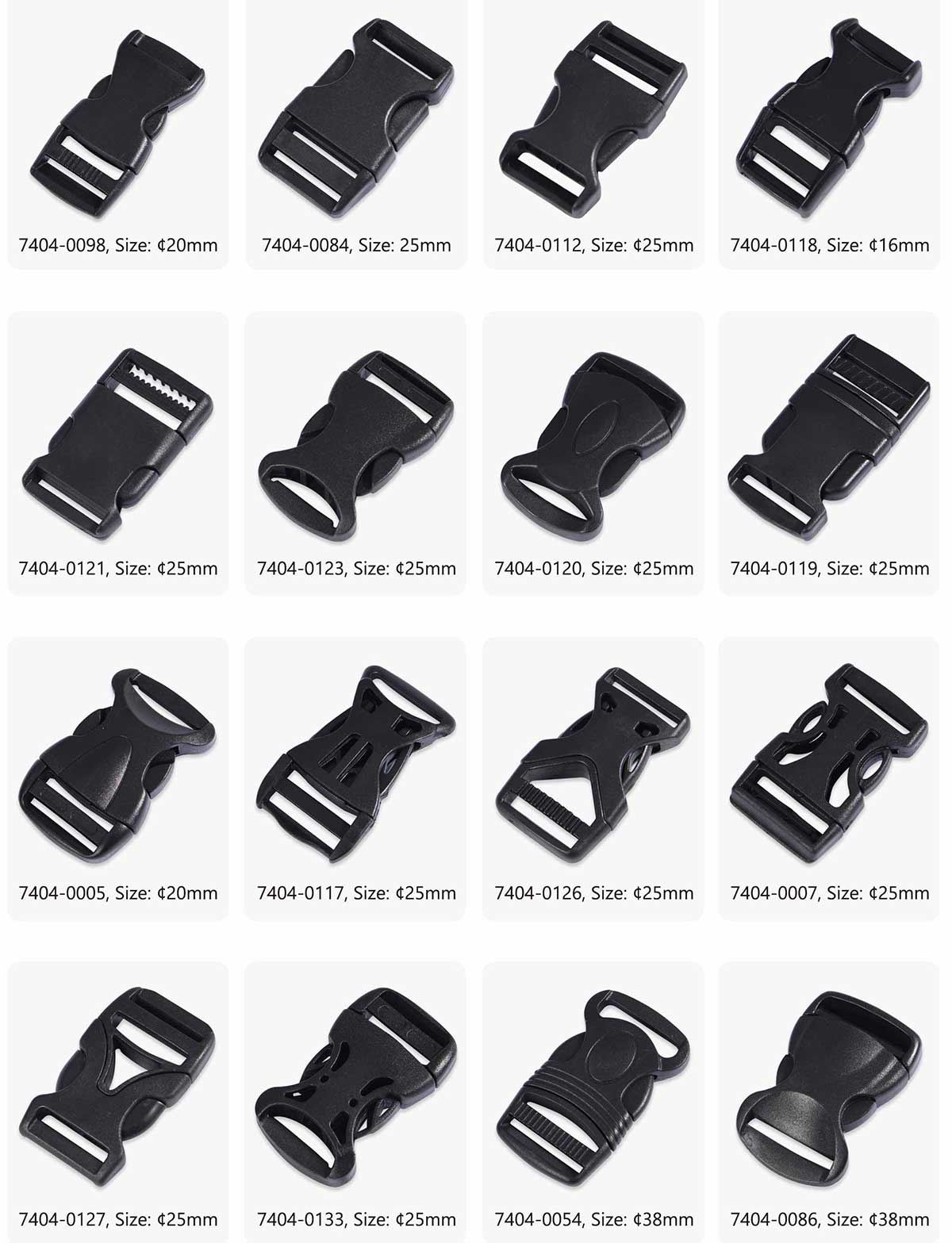 20mm, 25mm Side Release Plastic Buckle for Luggage