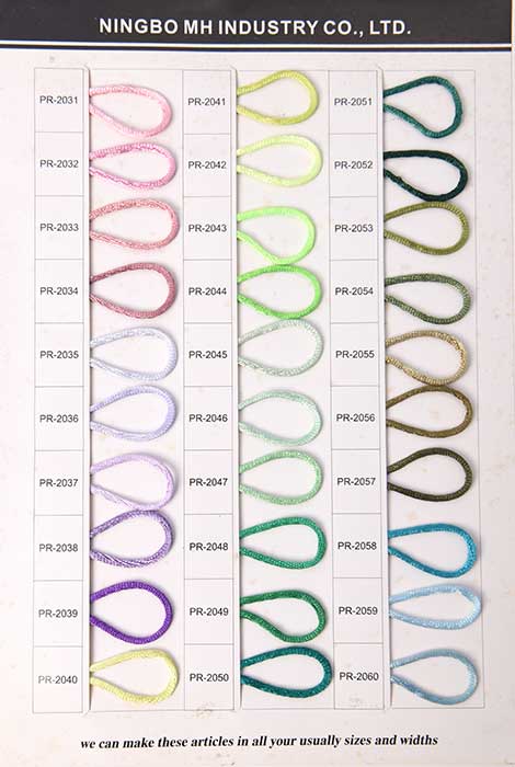 satin polyester cord satin polyester cord color card