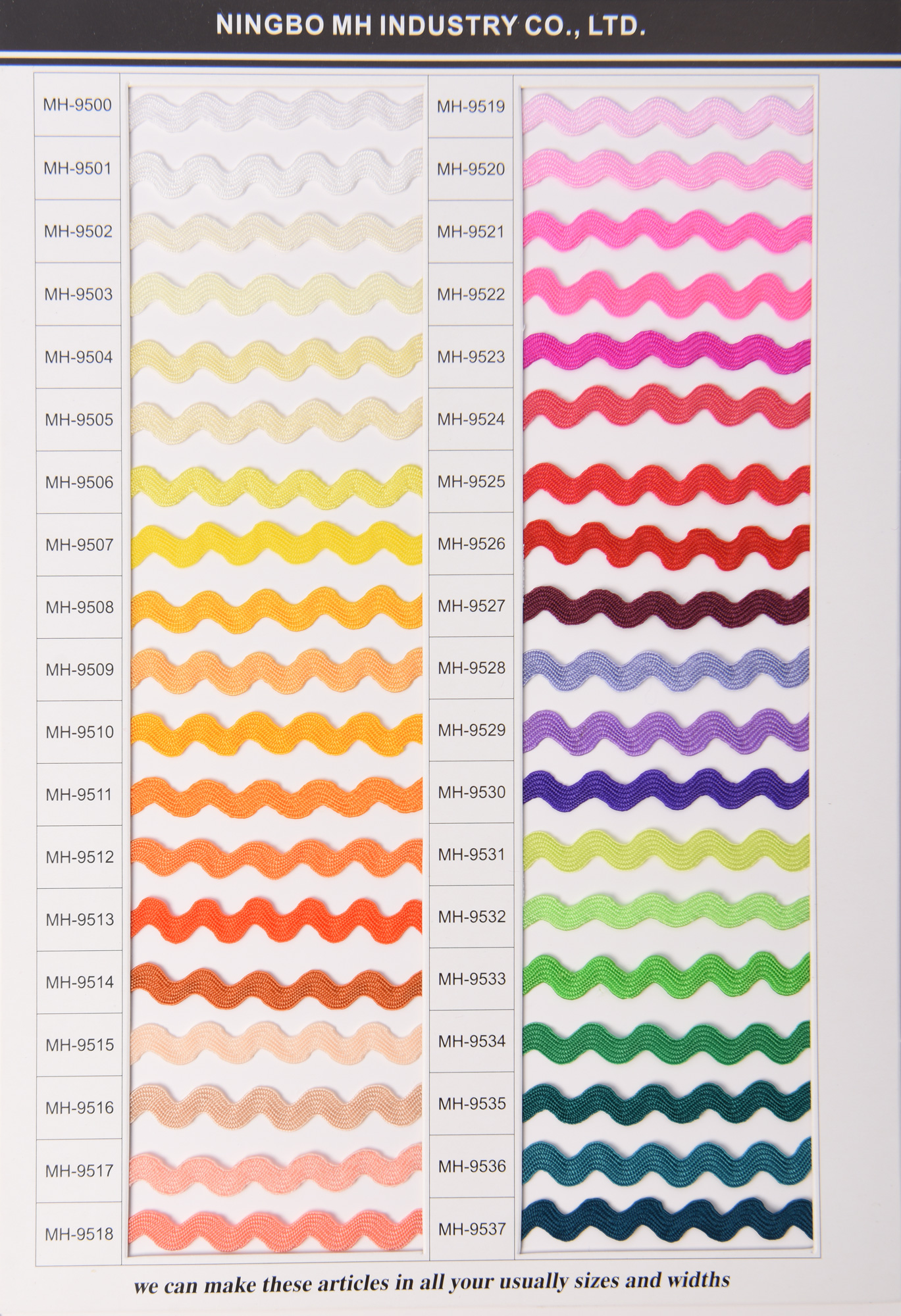 taffeta color card
