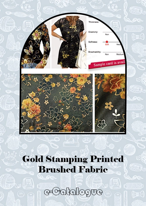 Gold Stamping Printed Brushed Fabric