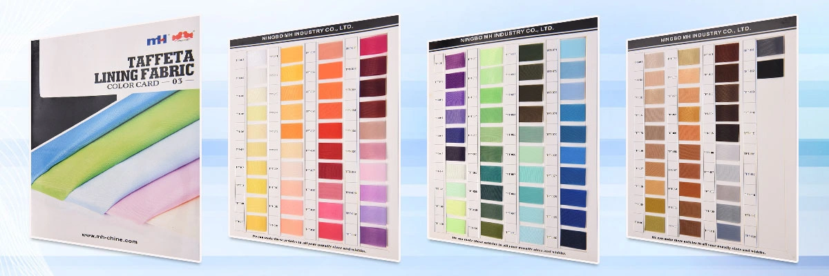 taffeta  fabric color card