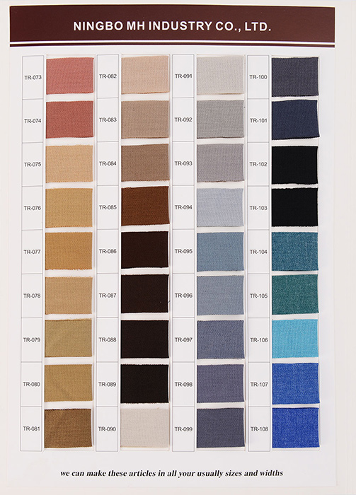 tr fabric color card