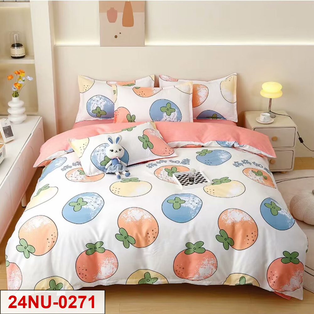 Carton printed 4-pieces bedsheet set
