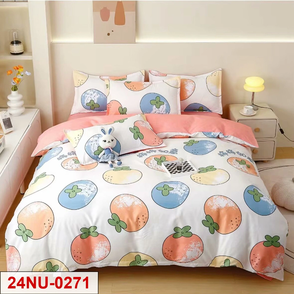 Carton printed 4-pieces bedsheet set