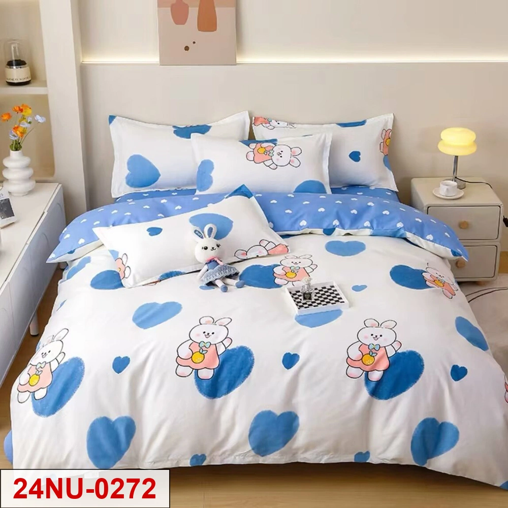 Carton printed 4-pieces bedsheet set