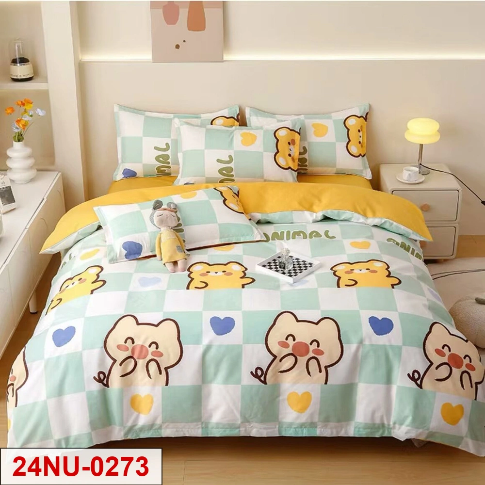 Carton printed 4-pieces bedsheet set