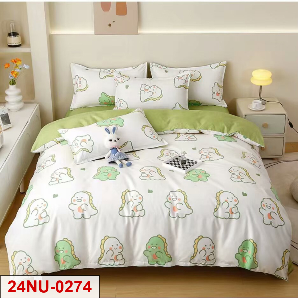 Carton printed 4-pieces bedsheet set