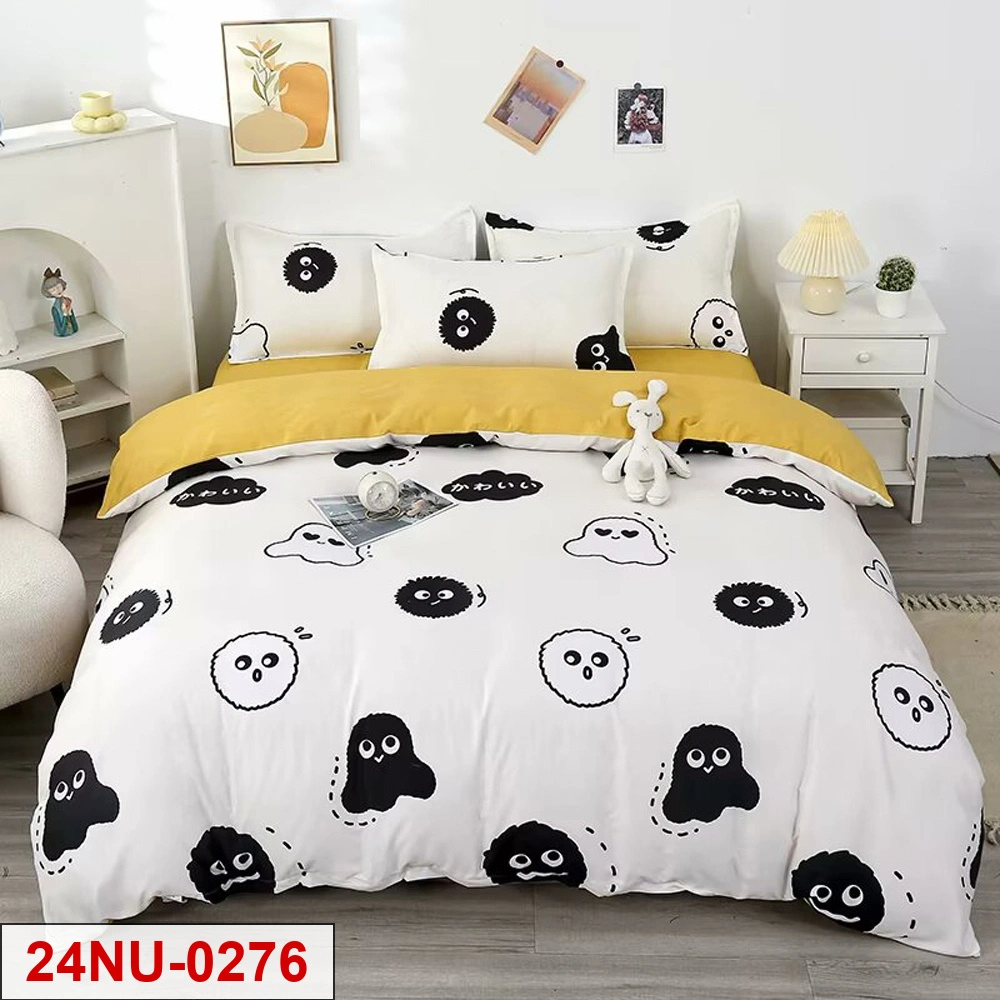 Carton printed 4-pieces bedsheet set