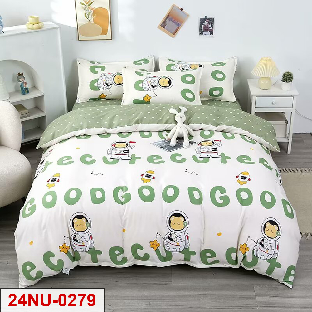 Carton printed 4-pieces bedsheet set