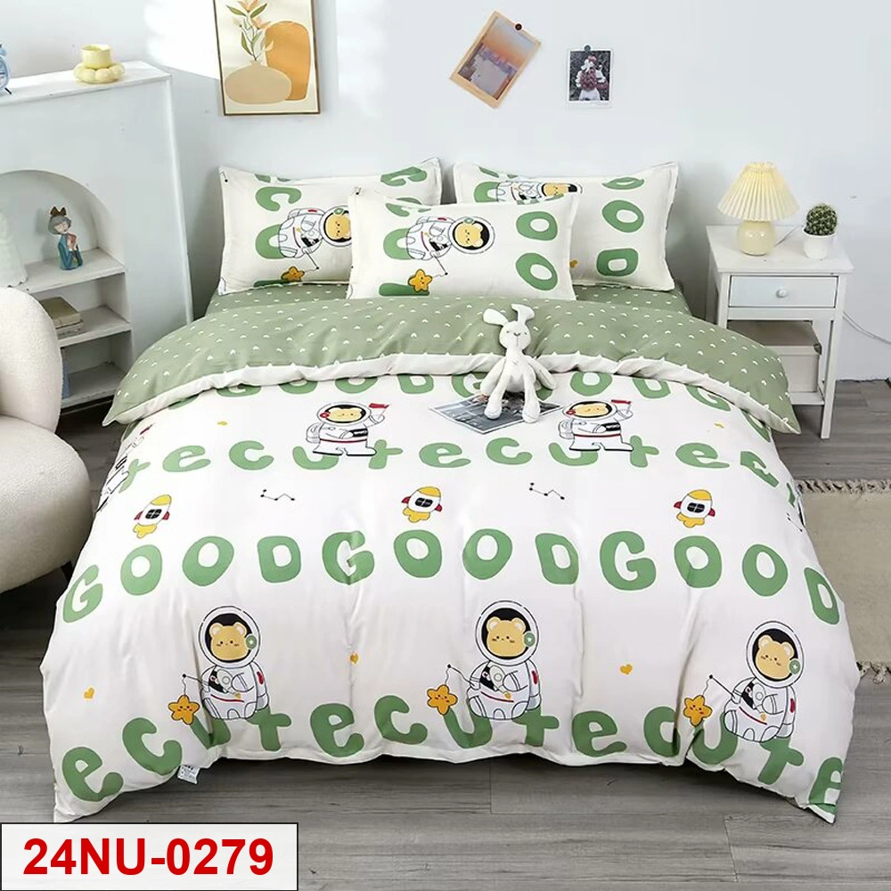 Carton printed 4-pieces bedsheet set