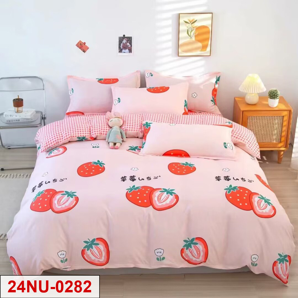 Carton printed 4-pieces bedsheet set