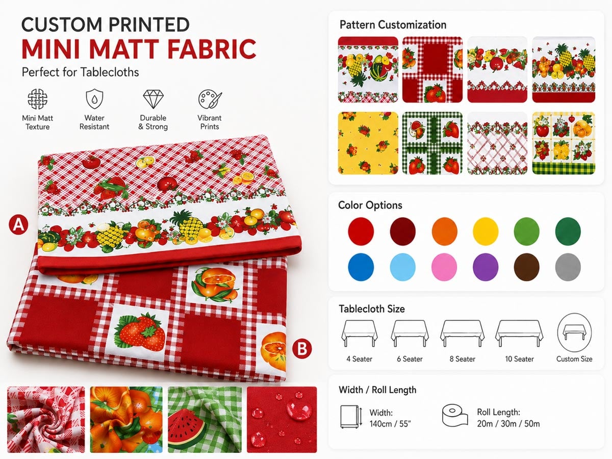custom printed minimatt fabric customization service
