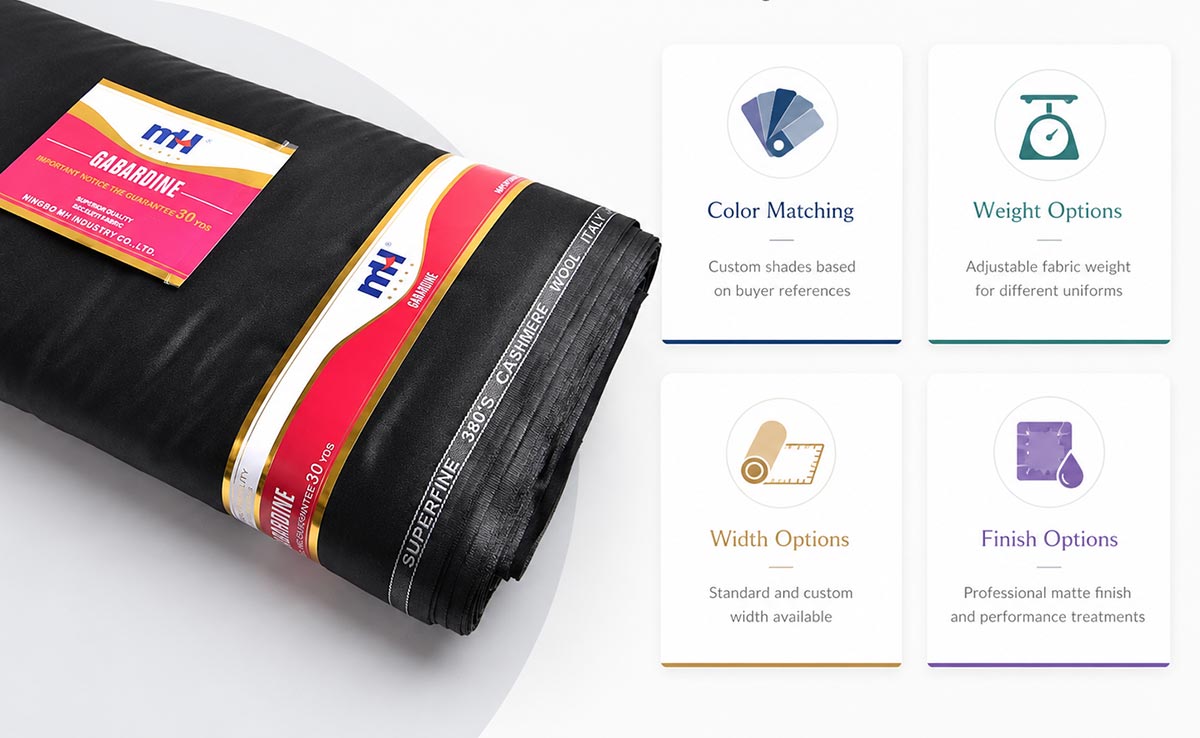 gabarine fabric customization service