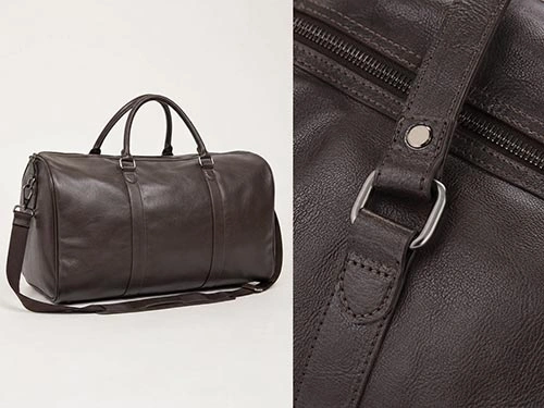 PVC leather fabric for luggage and travel bags with durable textured surface detail