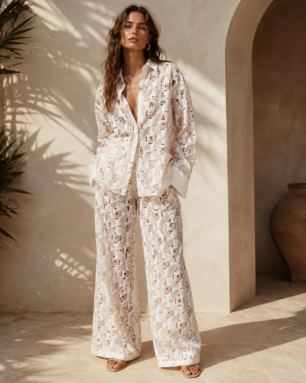 guipure embroidery lace for resort wear sets