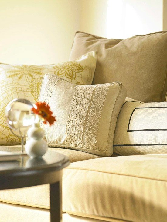 Pillow with lace trim pillow with lace trim