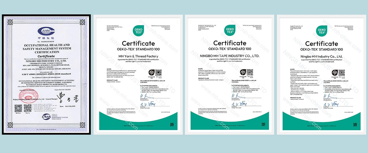 Certificat Oeko-TEX et certificat ISO
