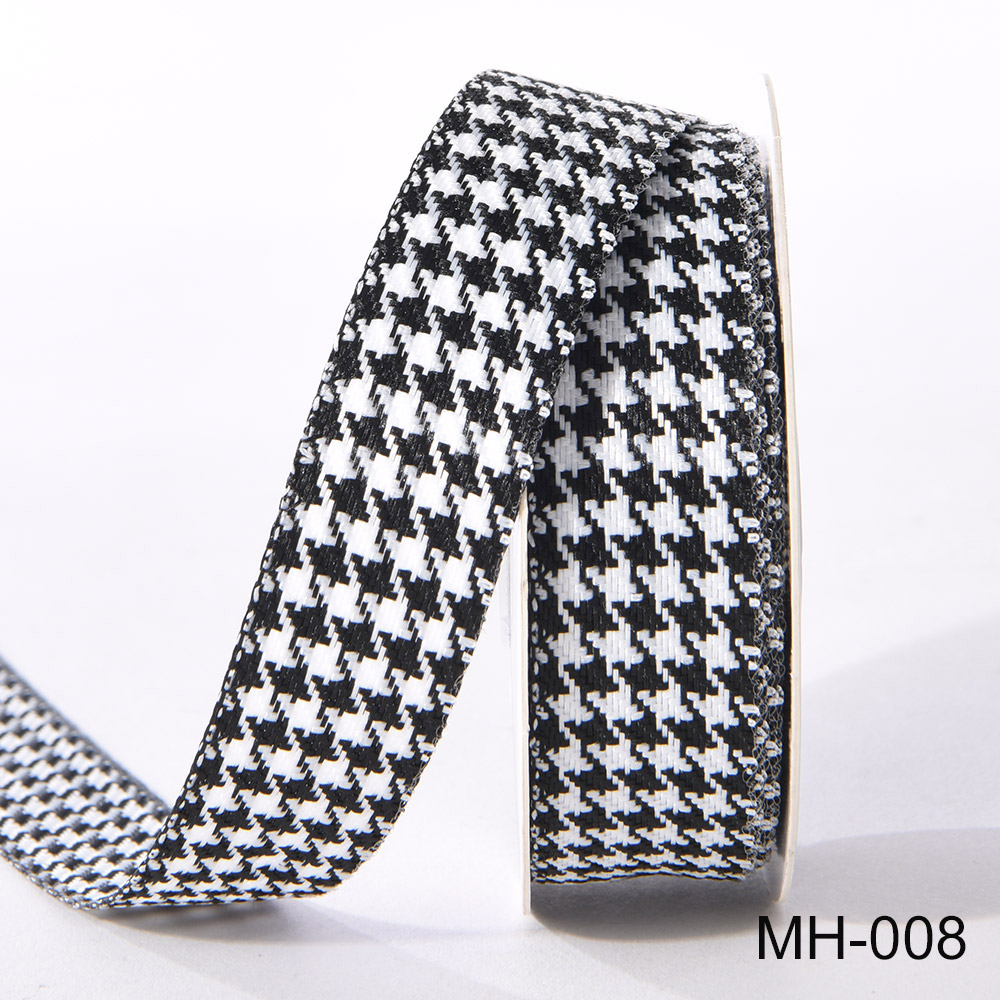 black and white houndstooth RIBBON