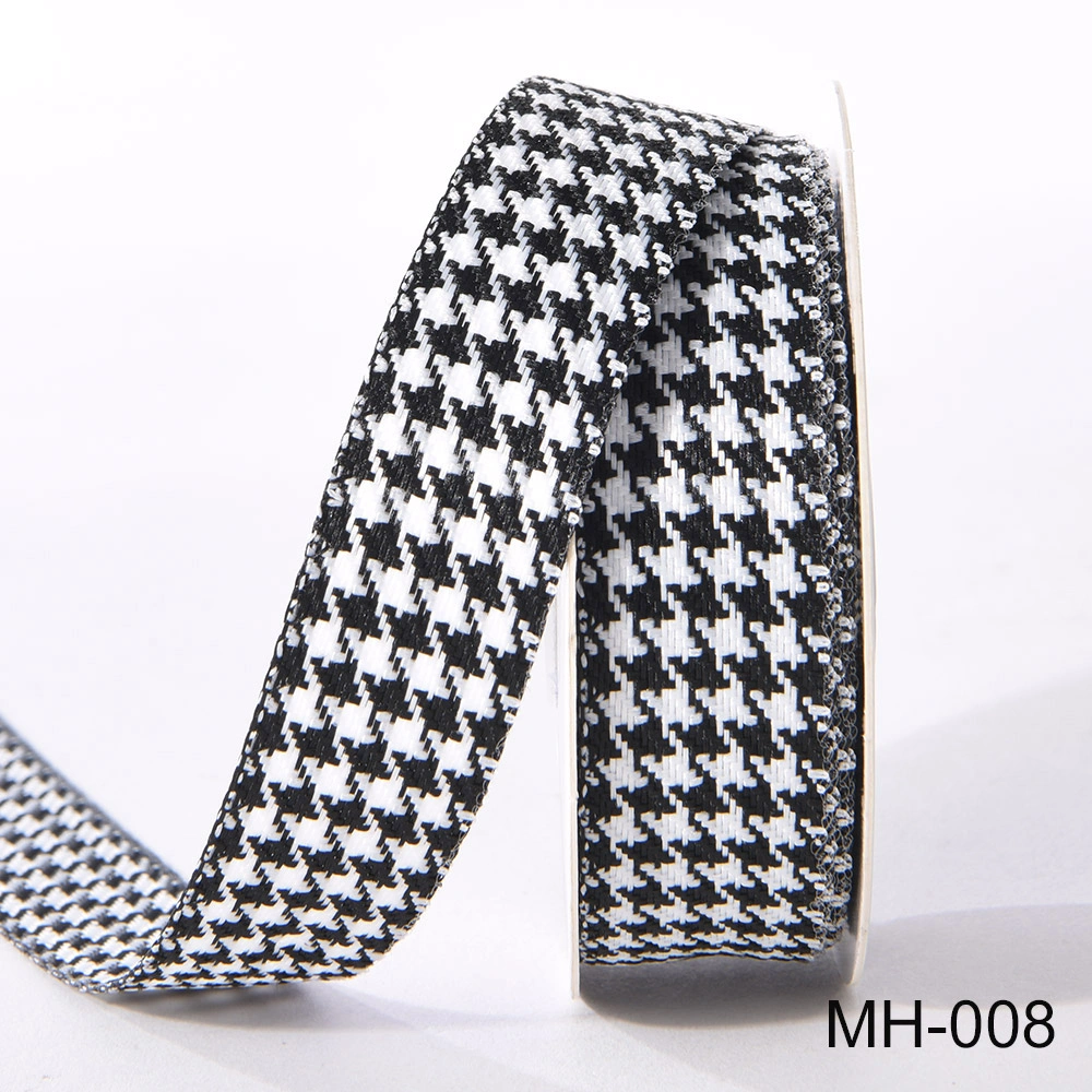 black and white houndstooth RIBBON