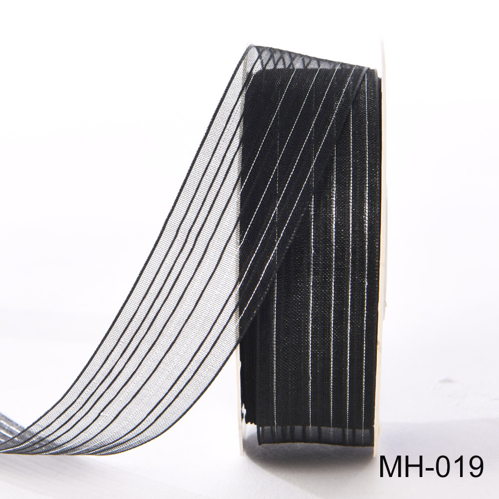 black striped organza ribbon