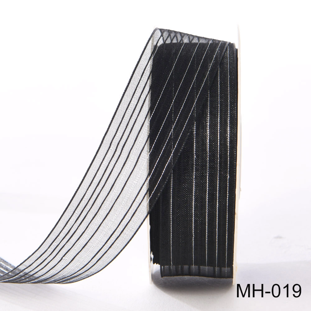 black striped organza ribbon
