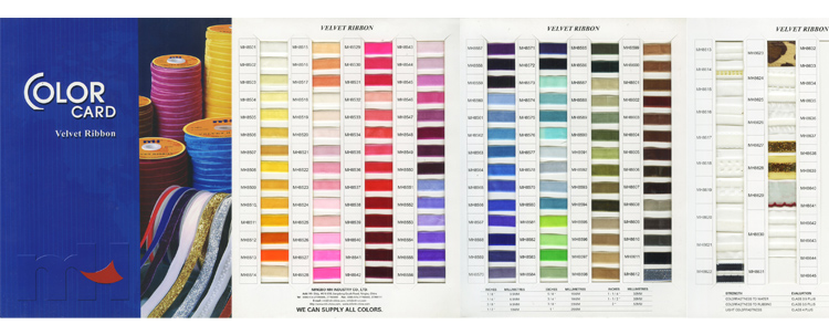 Velvet Ribbon Color card Velvet Ribbon Color card