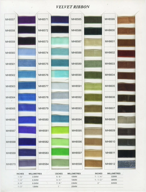velvet color card velvet color card