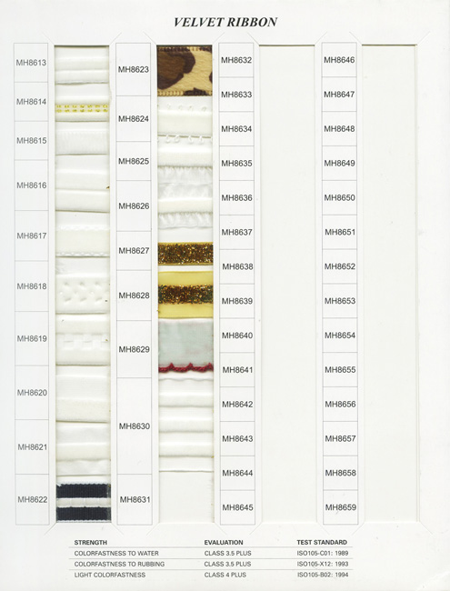 velvet color card velvet color card