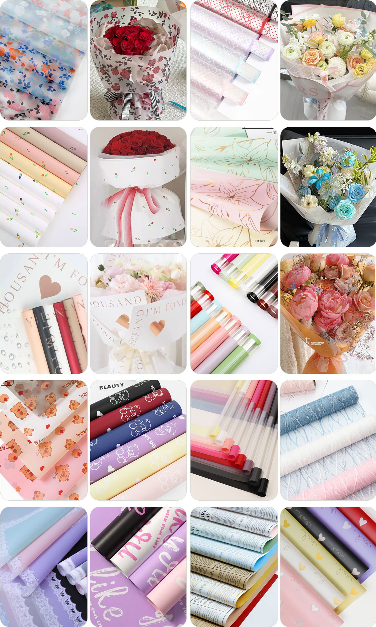 Flower wrapping paper
