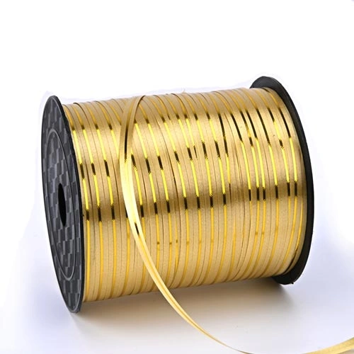 Solid Color with One Foil-Stamped Gold Line balloon curling ribbon