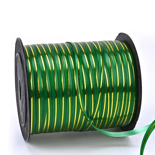 Ink-Printed with One Foil-Stamped Gold Line balloon curling ribbon