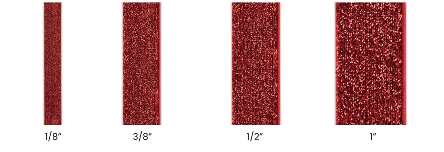 metallic ribbon width customization