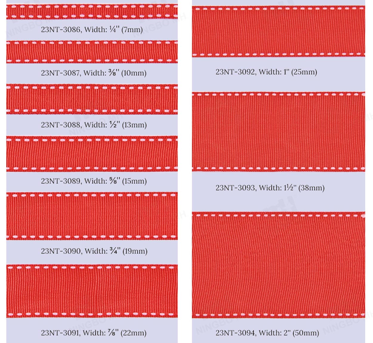 stitch edge grosgrain ribbon size