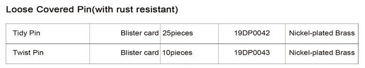 loose curved pin specifications