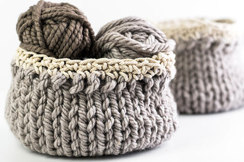 panier de fil à tricoter